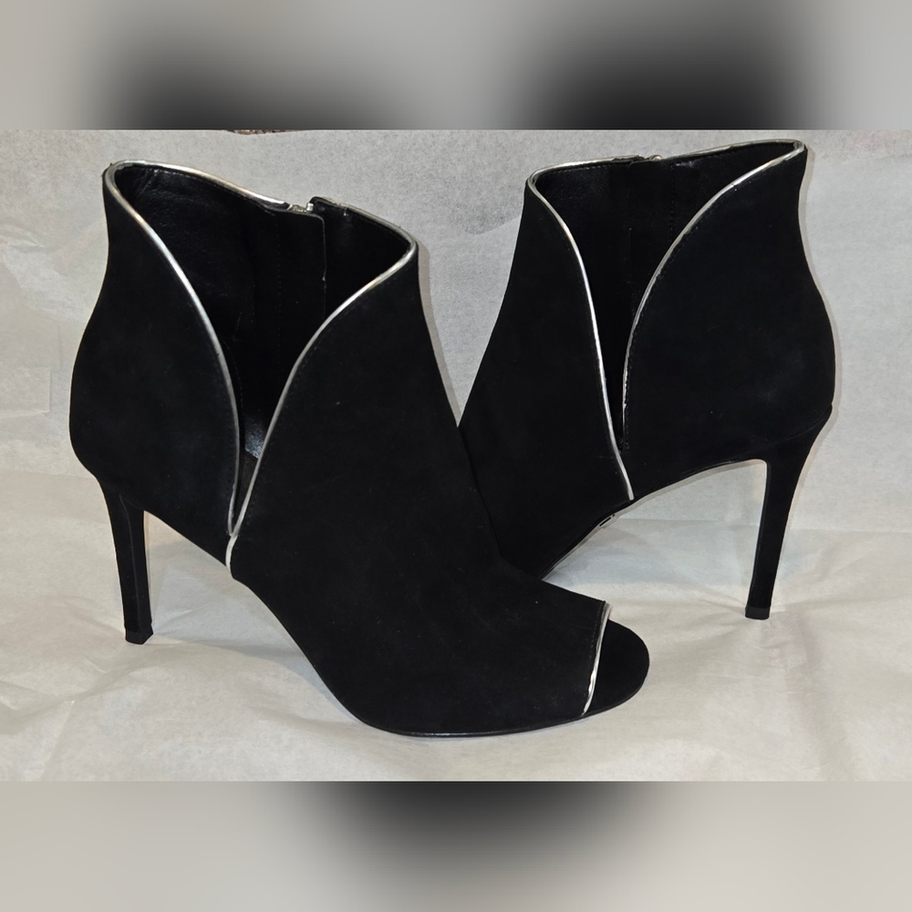 Michael Kors Silver and Black Heeled Boots